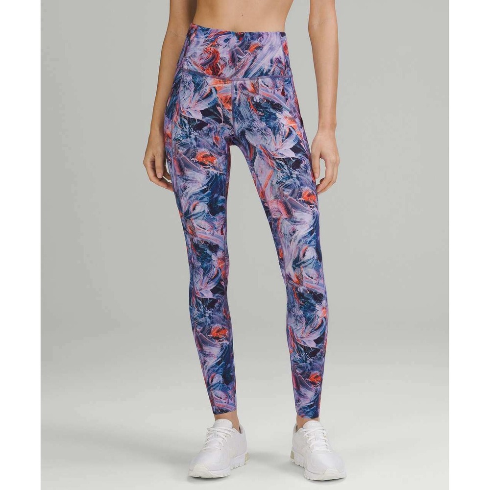 Lululemon Fast and Free Brushed High Rise Tight 28 Purple Multi Size 2